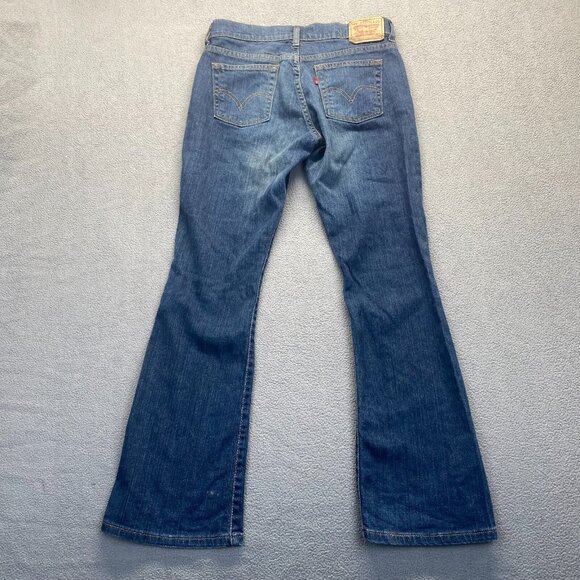 Levis 515 Jeans 6S Blue Denim Superlow Bootcut Embroidered Womens 30x29‎ EUC - Picture 2 of 12